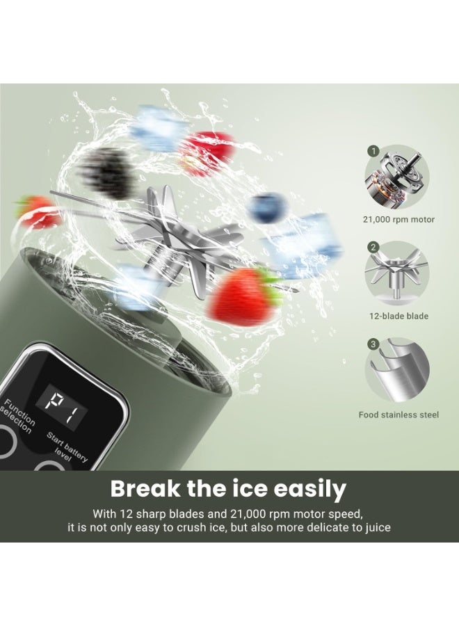 Inabyte Digital Display Portable Blender, Leak-Proof LED Screen for Diet & Baby Food (Green) - Image 3